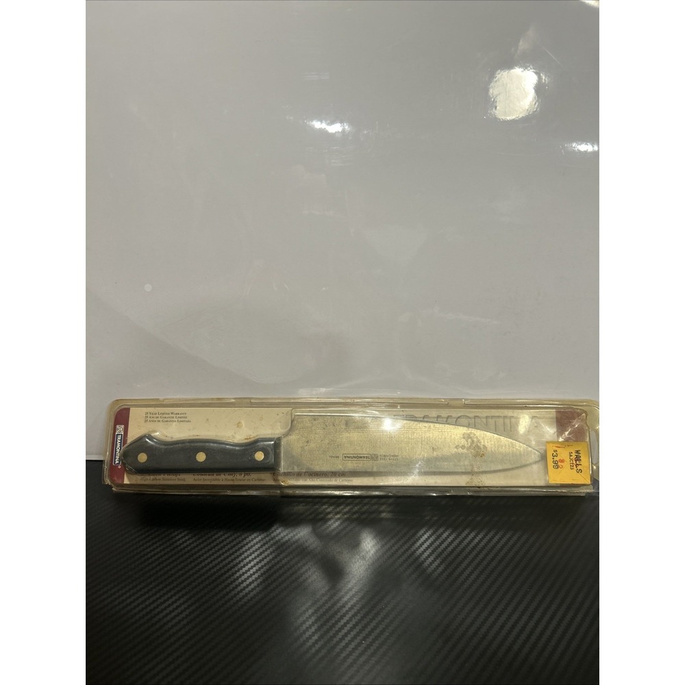 Vtg TRAMONTINA 8" Chef Knife, Stain Free High Carbon From‎ Brazil